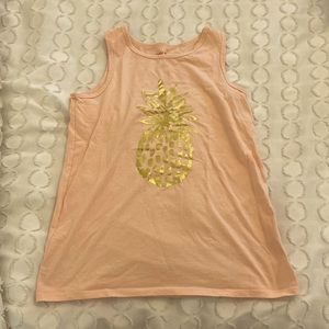 Cat and Jack pink pineapple tank top Child’s large size